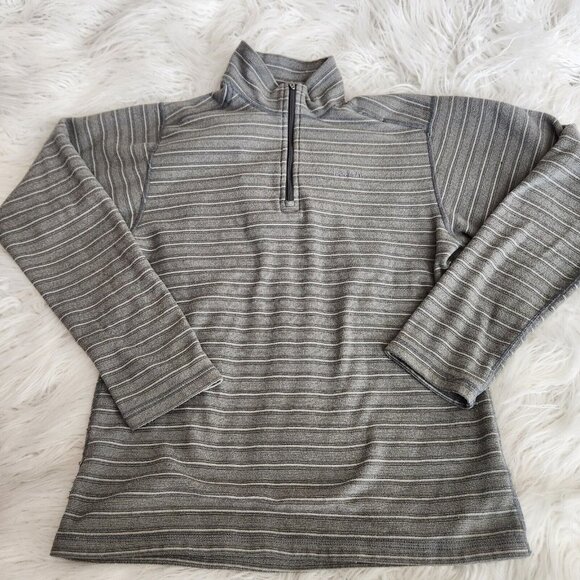 Patagonia Lightweight Fleece Pullover 1/4 Zip Youth L 12 Gray Striped‎ - Picture 11 of 11
